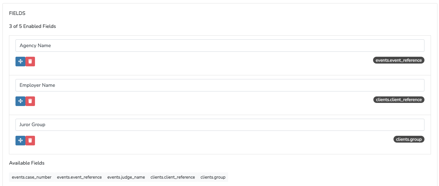 Availability Templates Custom Fields Options