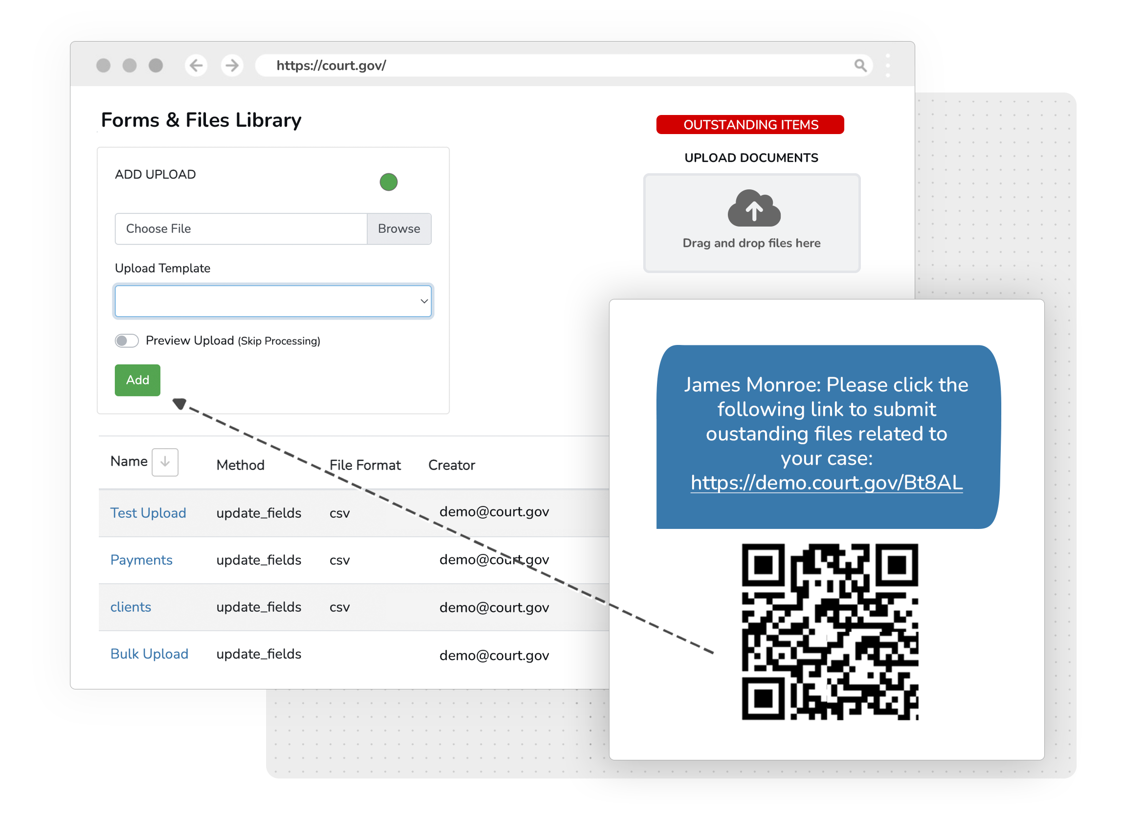 Forms and Files Library Link Use Case